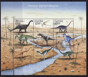 Габон, 2000, Динозавры, лист